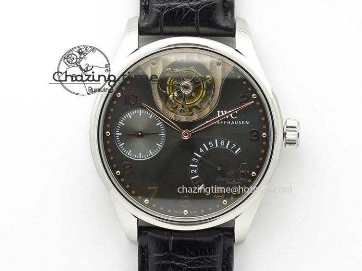 MIROTIME 0404 Portuguese Real PR IW500127 RG ZF 1:1 Best Edition Grey Red Dial On Brown Leather Strap A52010 V AllSeason 7331